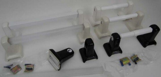AC Products two piece towel bars and toilet paper holders