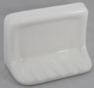 Porcelain Soap Dish Holder & Bracket; Surface Mount Black Ceramic Vintage..