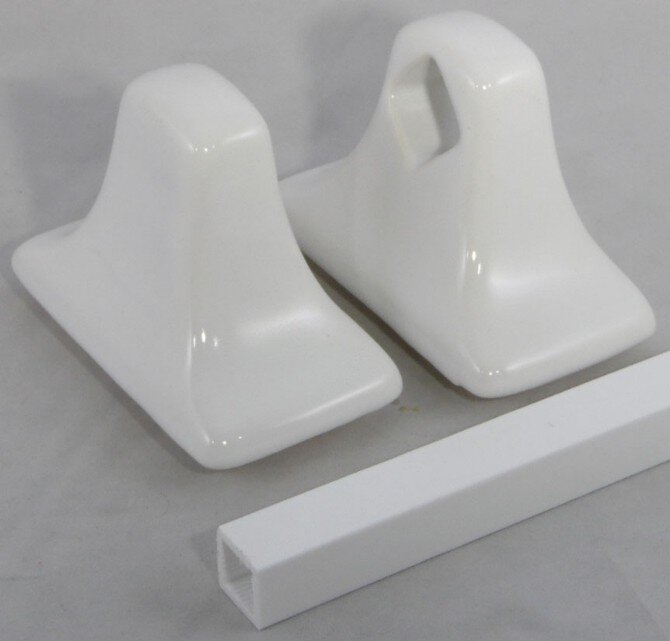 Thin-set mount ceramic towel bar set from Lenape Thin-set mount ceramic towel bar set from Lenape