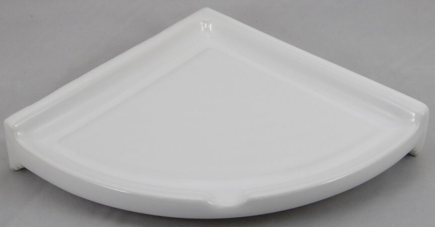 Ceramic New Stock...Large 7".. Corner Soap Dish-Shelf-Tray *Bright Almond*  NEW 