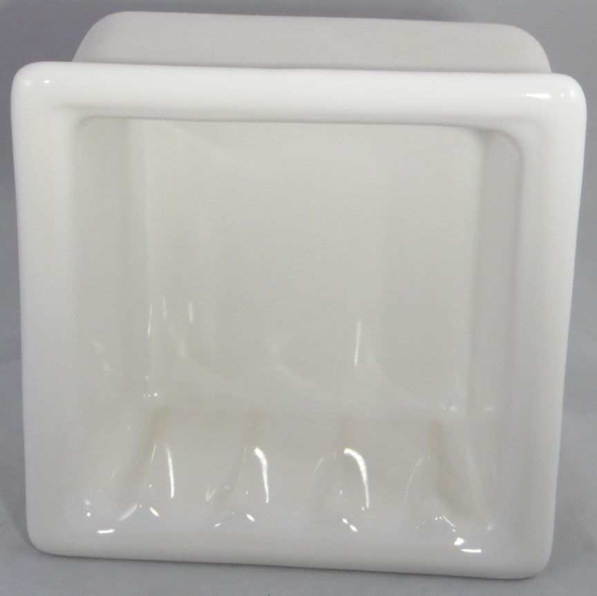 BA-1106 Nice NOS Vintage Ceramic Bathroom Soap Dish Brown 5" Wall Mount 