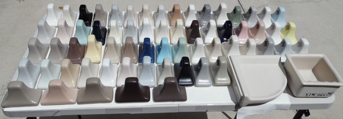 AC Products group photo of the colors for ceramic bathroom hardware