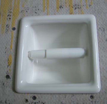 Recessed TP holder shown set into sheetrock wall Recessed TP holder shown set into sheetrock wall