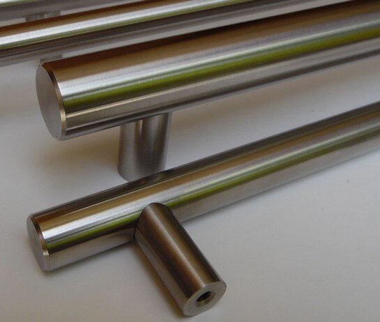 Stainless steel bar handles closeup - Arthur Harris Stainless steel bar handles closeup - Arthur Harris