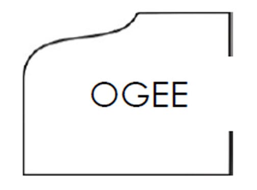 Ogee edge profile for wood cabinet doors