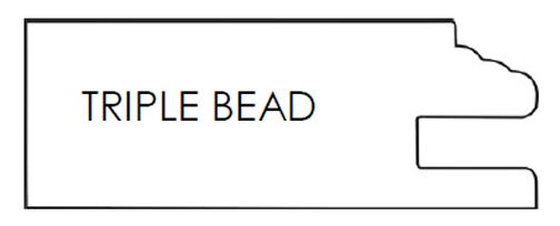 Triple Bead wood cabinet door frame profile Triple Bead wood cabinet door frame profile
