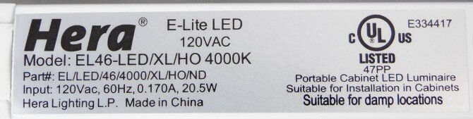 Hera EL/LED/46/4000/XL/HO/ND label Hera EL/LED/46/4000/XL/HO/ND label