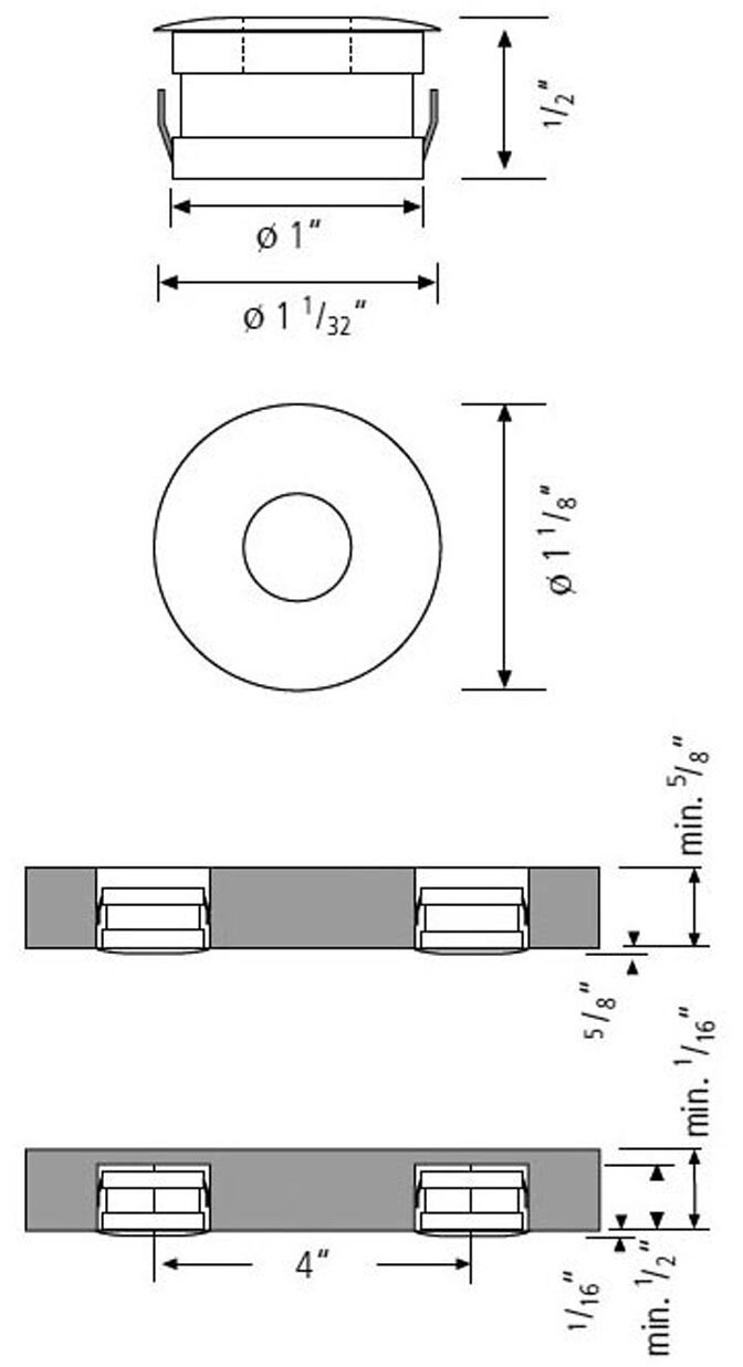 Hera EYE-LED specifications diagram and mounting placement