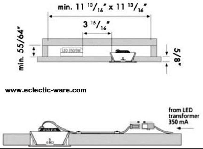 Hera SR68-LED light spacing requirements diagram