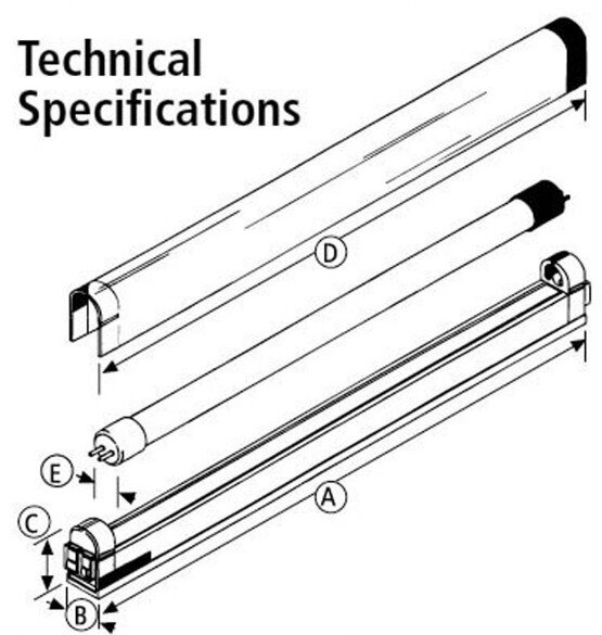 Hera Lighting SlimLite XL T5 exploded parts diagram