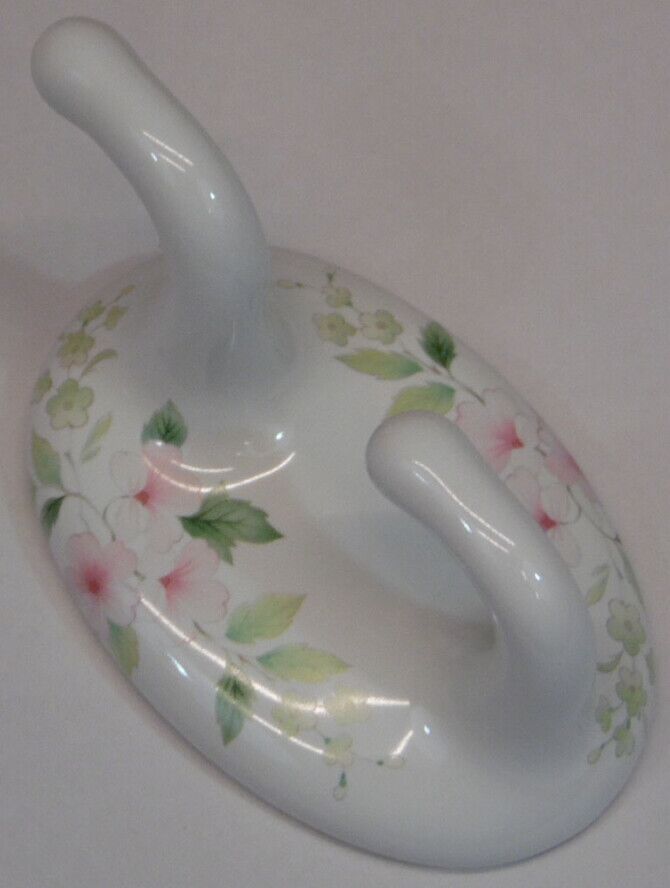 Lenape Blossoms on White porcelain bathroom hardware