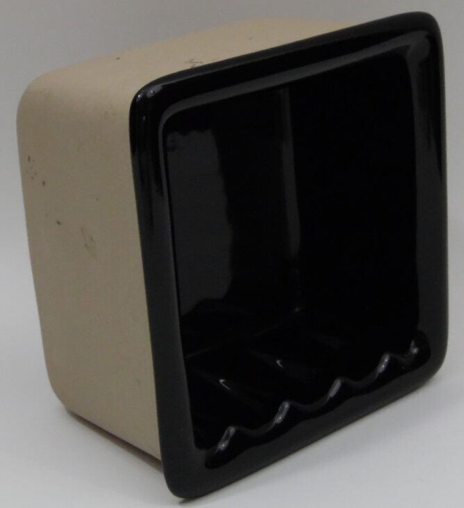 Ceramic recessed tub and shower soap dish