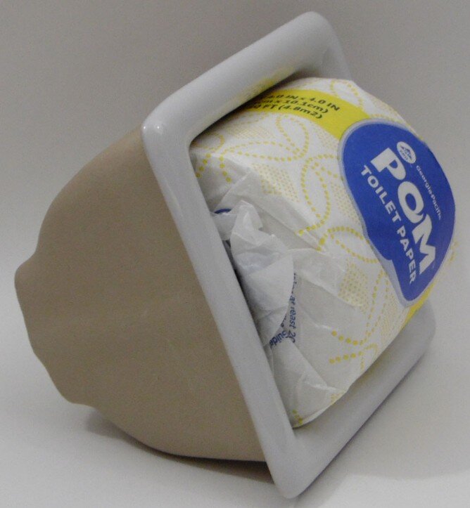 Bathroom ceramic recessed toilet paper holder