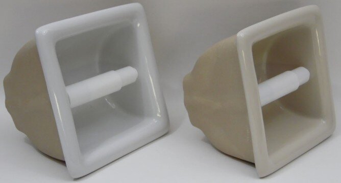Lenape ceramic recessed toilet paper holders white and bone