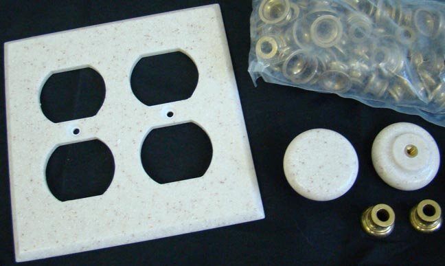 Corian switchplates and corian cabinet knobs