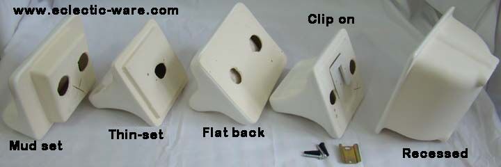 Ceramic bathroom hardware mounting methods