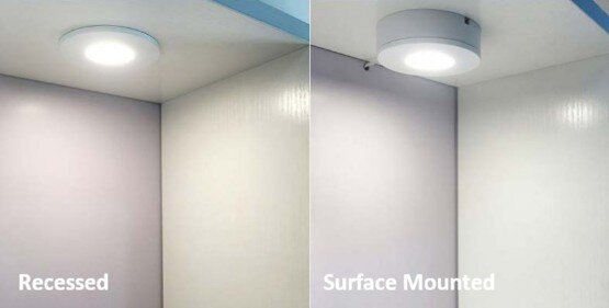 LED lights can be recessed mounted or surface mounted LED lights can be recessed mounted or surface mounted