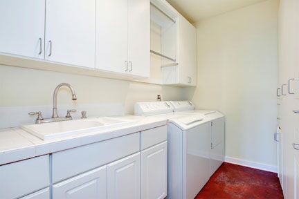 Laundry Room all white and bright