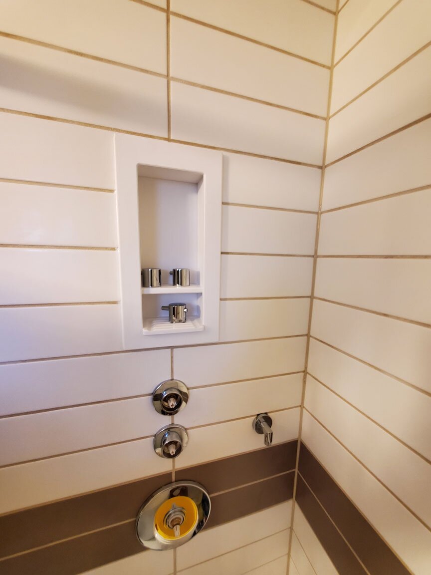 Recessed Corian Shower Caddy Niche